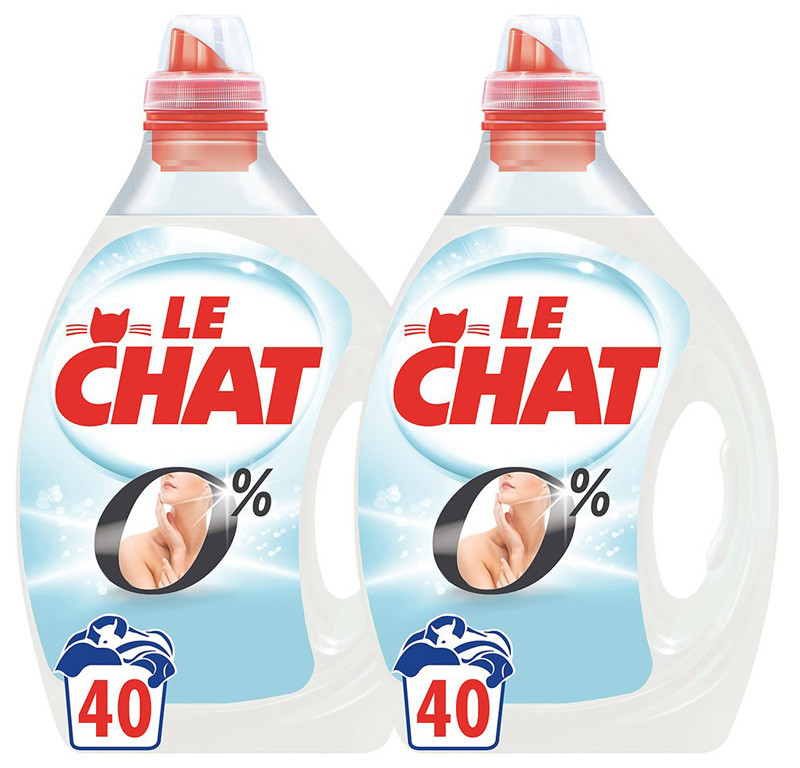Le Chat - Sensitive 0% lessive liquide peaux très sensible 80